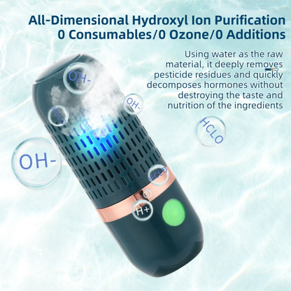 Yellow Wireless Capsule Fruit and Vegetable Purifier(16x5.4CM) - Portable Food Disinfection & Sterilization Cleaner, 99.9% Bacteria Removal