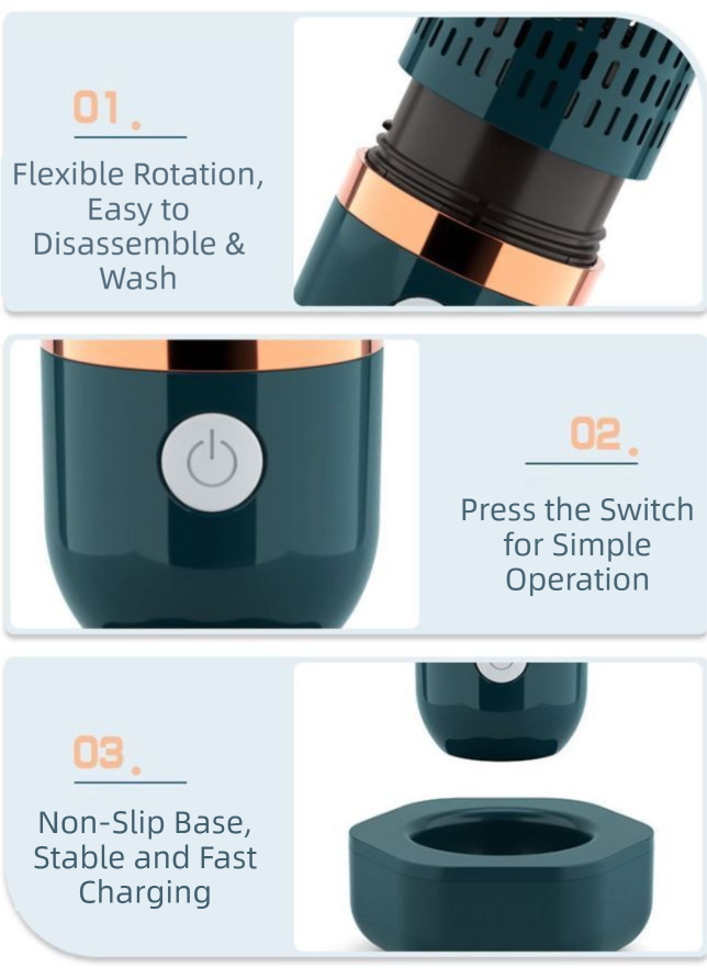 Yellow Wireless Capsule Fruit and Vegetable Purifier(16x5.4CM) - Portable Food Disinfection & Sterilization Cleaner, 99.9% Bacteria Removal