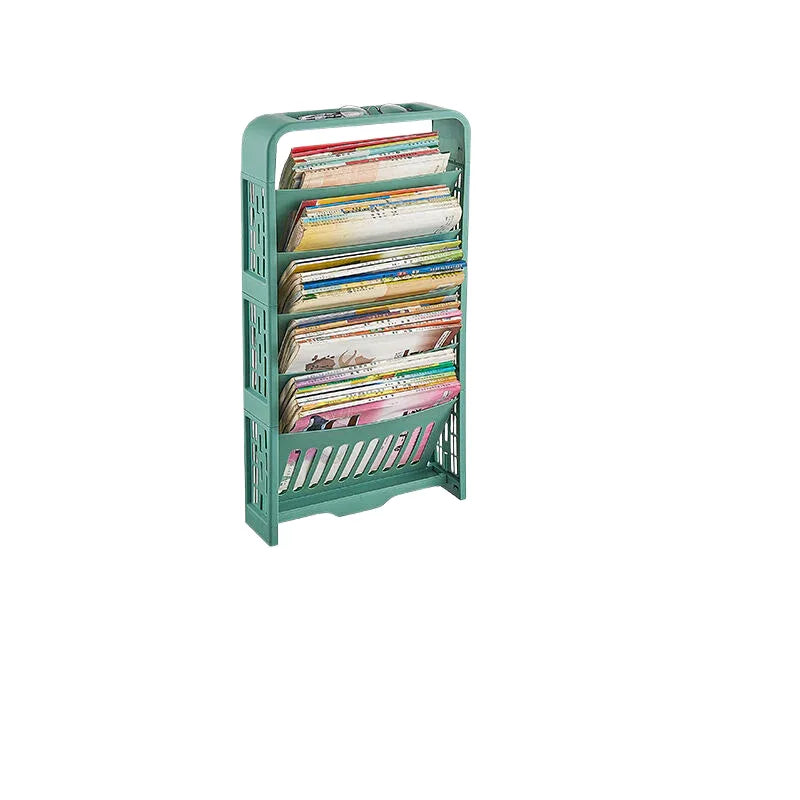 Book storage rack with pen holder green - Mekamart Australia