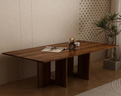 Walnut Melamine Dining Table 6 Seater - Mekamart Australia