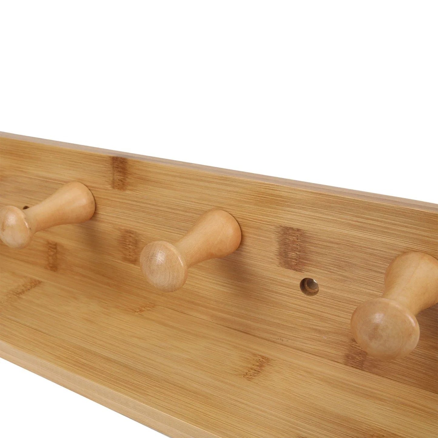 Bamboo Wall Hooks and Shelf - Mekamart Australia