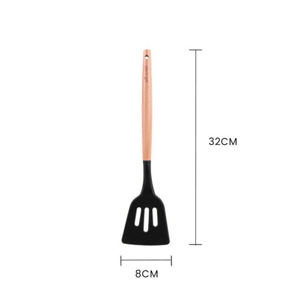 Beechwood & silicone slotted turner charcoal