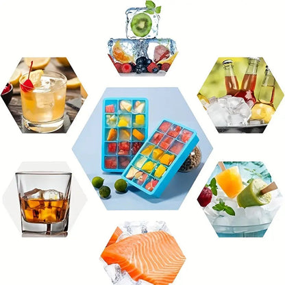 15 Grids Silicone Ice Tray Cube Molds