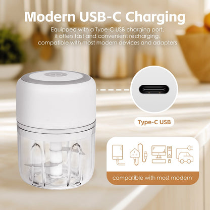 250ml Cordless USB Rechargeable Mini Food Chopper