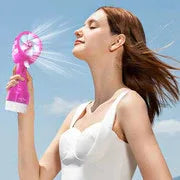 Handhold Battery Powered Personal Water Spray Fan-Blue/Pink - Blue