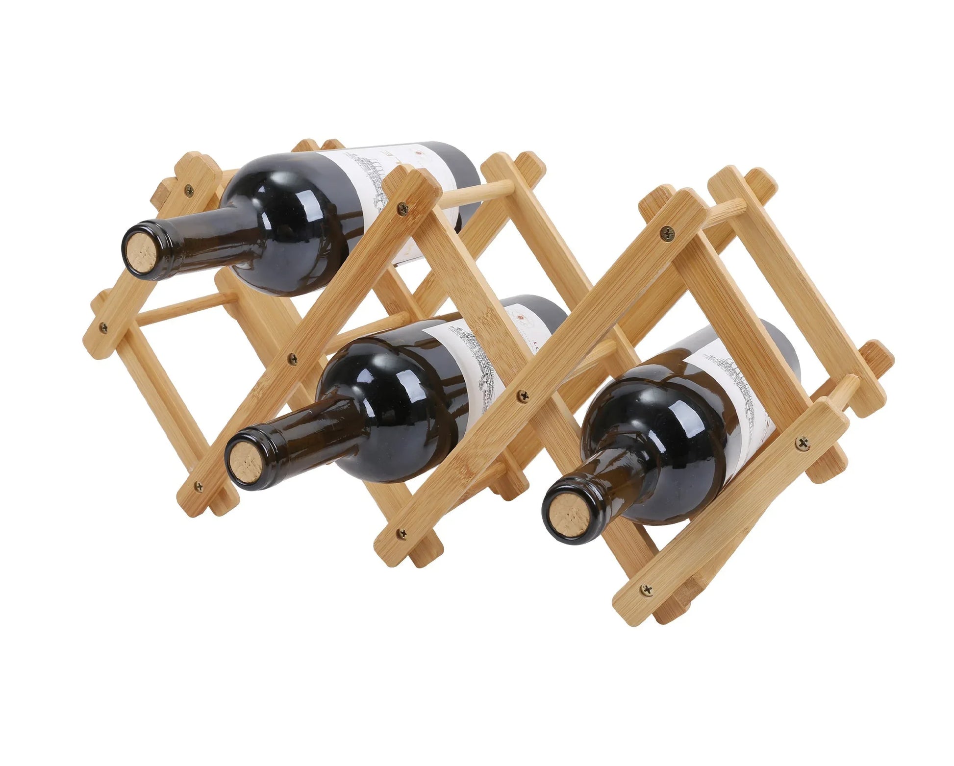 Bamboo Foldable Wine Bottle Holder - Mekamart Australia