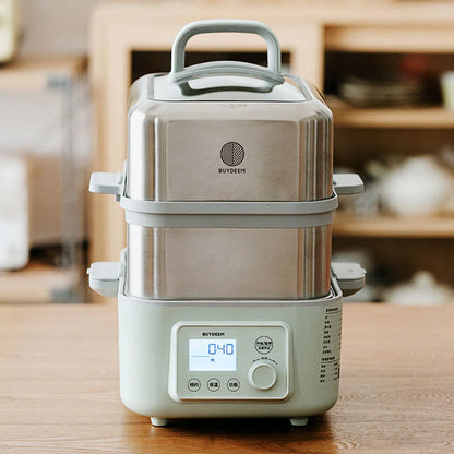 BUYDEEM Double Tier 10L Electric One Touch Digital Multifunctional Food Steamer