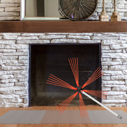 VEVOR Chimney Sweeping Brush Rotary Chimney Brush 315Inch Chimney Brush Rod Kit 8 Rods with Nylon Flexible Rods (8 Rods)