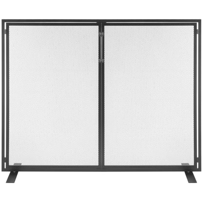 VEVOR Fireplace Screen 1 Panel with Door, Sturdy Iron Mesh Fireplace Screen, 990(L) x780(H)MM Spark Guard Cover, Simple Installation, Free Standing Fire Fence Grate for Living Room Home Decor Modern