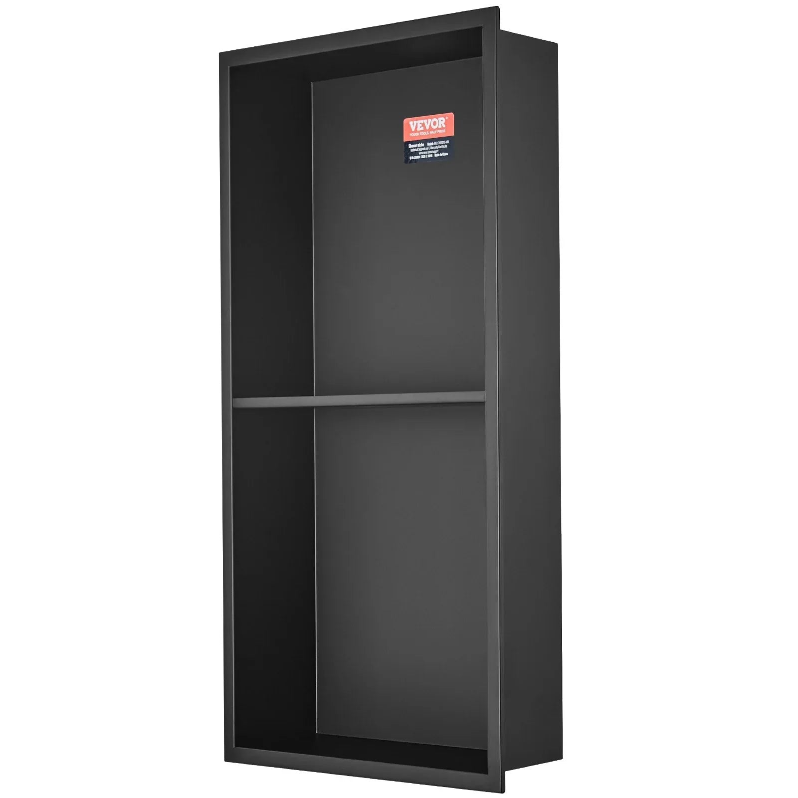VEVOR 33.02 x 63.5 cm No Tile Shower Niche 304 Stainless Steel, Wall-Inserted Niche Recessed Double Shelves, Sealed Waterproof Rust-Resistant Modern Niche for Shower or Soap Storage Bathroom - Mekamart Australia