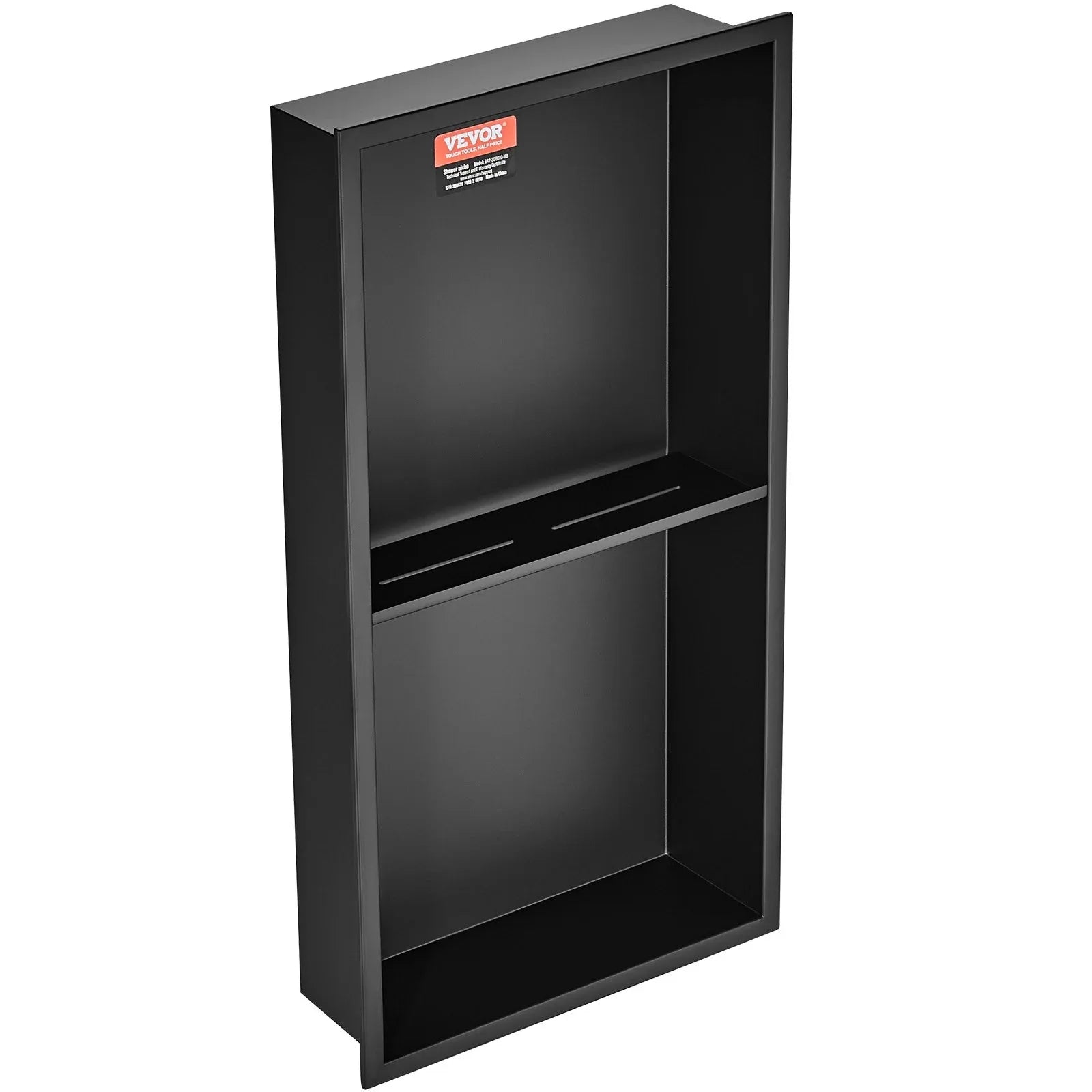VEVOR 33.02 x 63.5 cm No Tile Shower Niche 304 Stainless Steel, Wall-Inserted Niche Recessed Double Shelves, Sealed Waterproof Rust-Resistant Modern Niche for Shower or Soap Storage Bathroom - Mekamart Australia