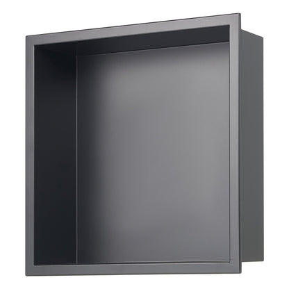VEVOR Shower Niche, 33.0 x 33.0 x 10.2 cm Recessed Wall Niche, Heavy-duty Stainless Steel Modern Soap & Shampoo Storage Organizer, Sealed Waterproof, Durable & Easy to Install, Black for Bathroom