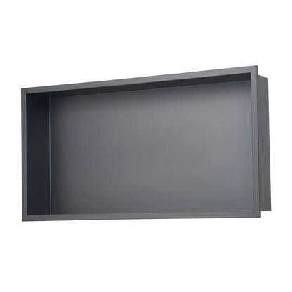 VEVOR Shower Niche, 33.0 x 63.5 x 10.2 cm Recessed Wall Niche, Heavy-duty Stainless Steel Modern Soap & Shampoo Storage Organizer, Sealed Waterproof, Durable & Easy to Install, Black for Bathroom