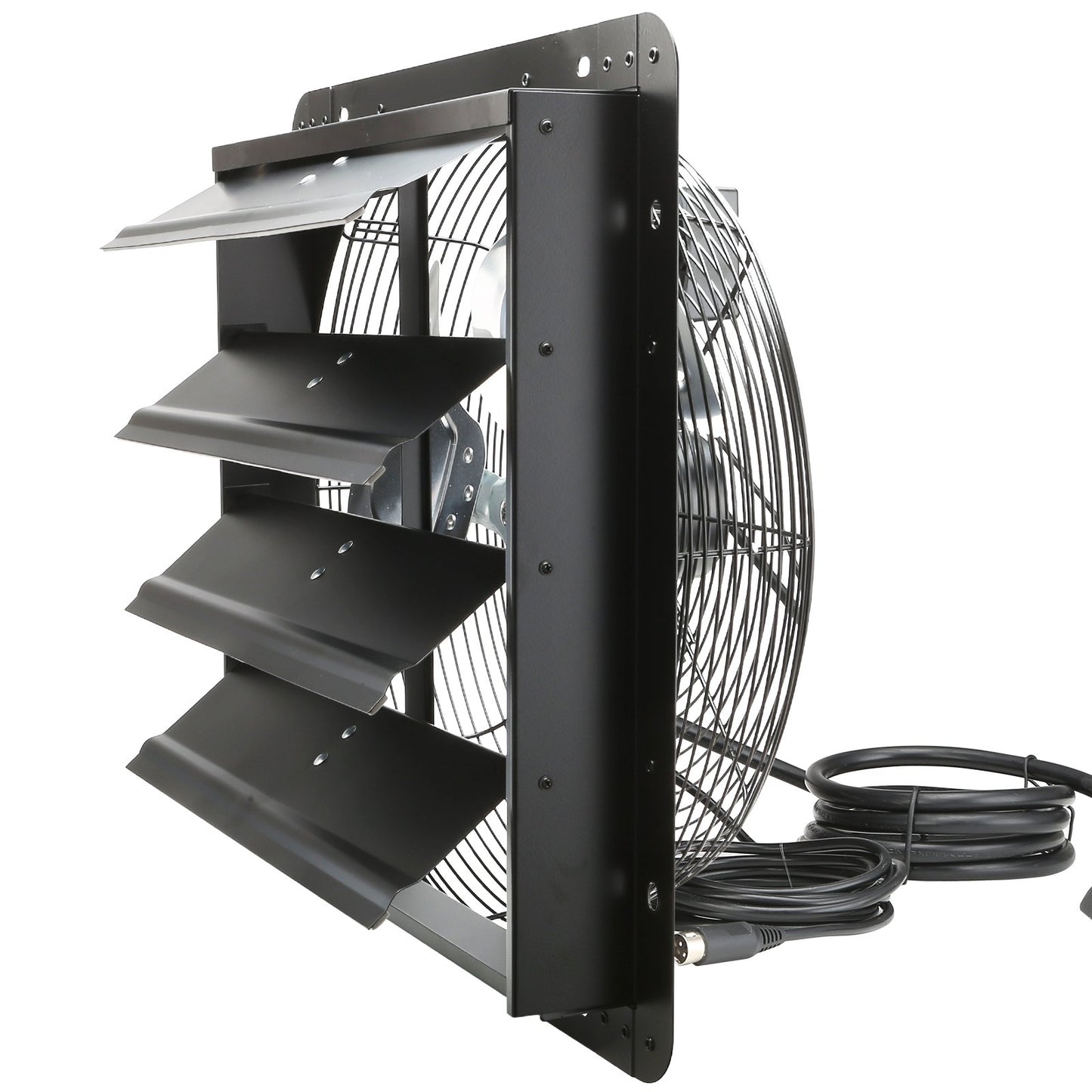 VEVOR Shutter Exhaust Fan, 406 mm /16inch with Temperature Humidity Controller, EC-motor, 1747 CFM, Variable Speed Adjustable Wall Mount Attic Fan, Ventilation and Cooling for Greenhouses, Garages, Sheds