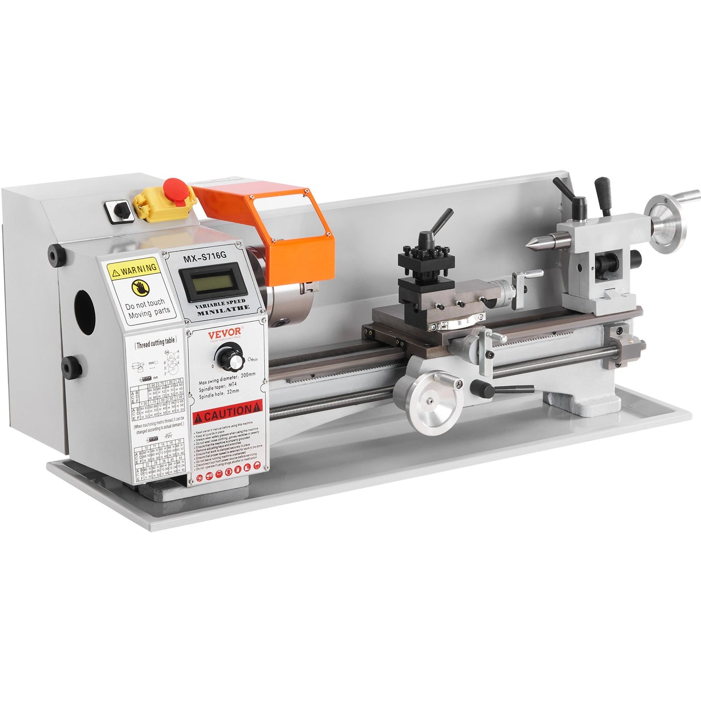 VEVOR Mini Metal Lathe Machine, 180 x 400 mm, 800W Precision Benchtop Power Metal Lathe, 150-2500 RPM Continuously Variable Speed, with 3-jaw Metal Chuck Tool Box for Processing Precision Parts