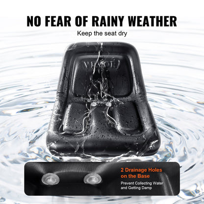 VEVOR Universal Tracor Seat, Lawn Mower Seat with Micro Switch and Drainage Holes, 16-34 cm Extended Slot Tractor Seat for Tractor Loader Excavator