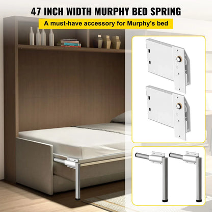 VEVOR DIY Murphy Bed Springs Mechanism Hardware Kit Horizontal for Twin Size Bed - Mekamart Australia