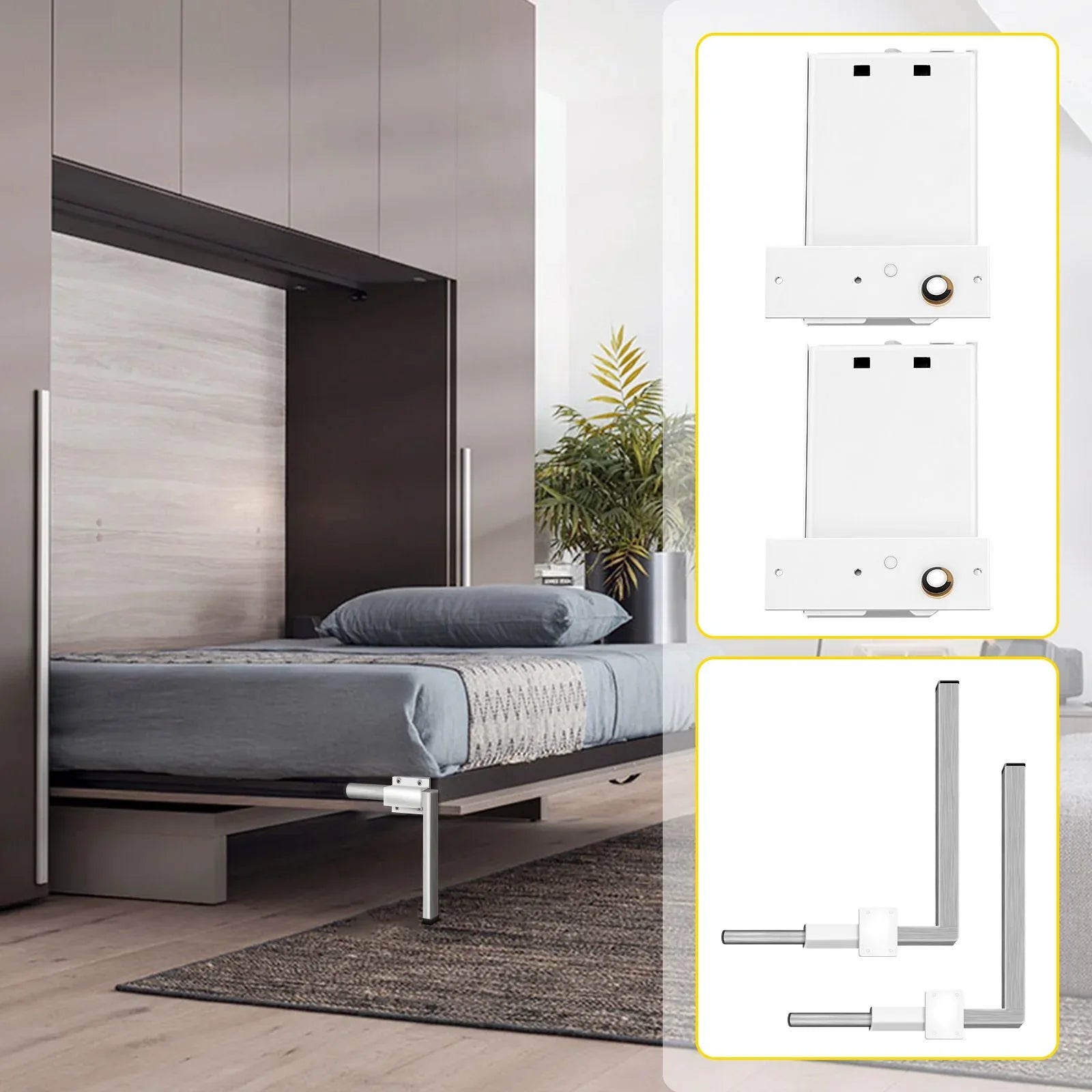 VEVOR DIY Murphy Bed Springs Mechanism Hardware Kit Horizontal for Twin Size Bed - Mekamart Australia