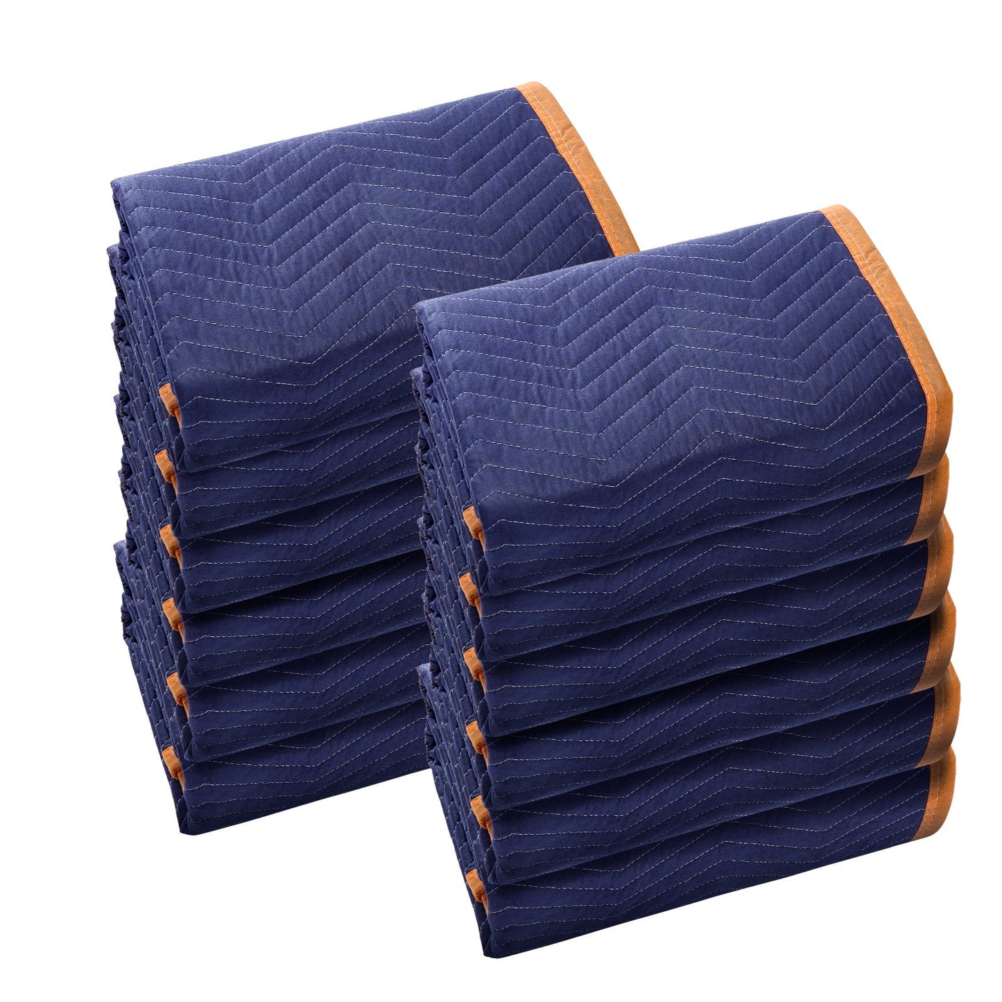 VEVOR Moving Blankets, 2032 x 1829 mm, 15.6 kg/dz, 12 Packs, Professional Non-Woven & Recycled Cotton Packing Blanket, Heavy Duty Mover Pads for Protecting Furniture, Floors, Appliances, Blue/Orange