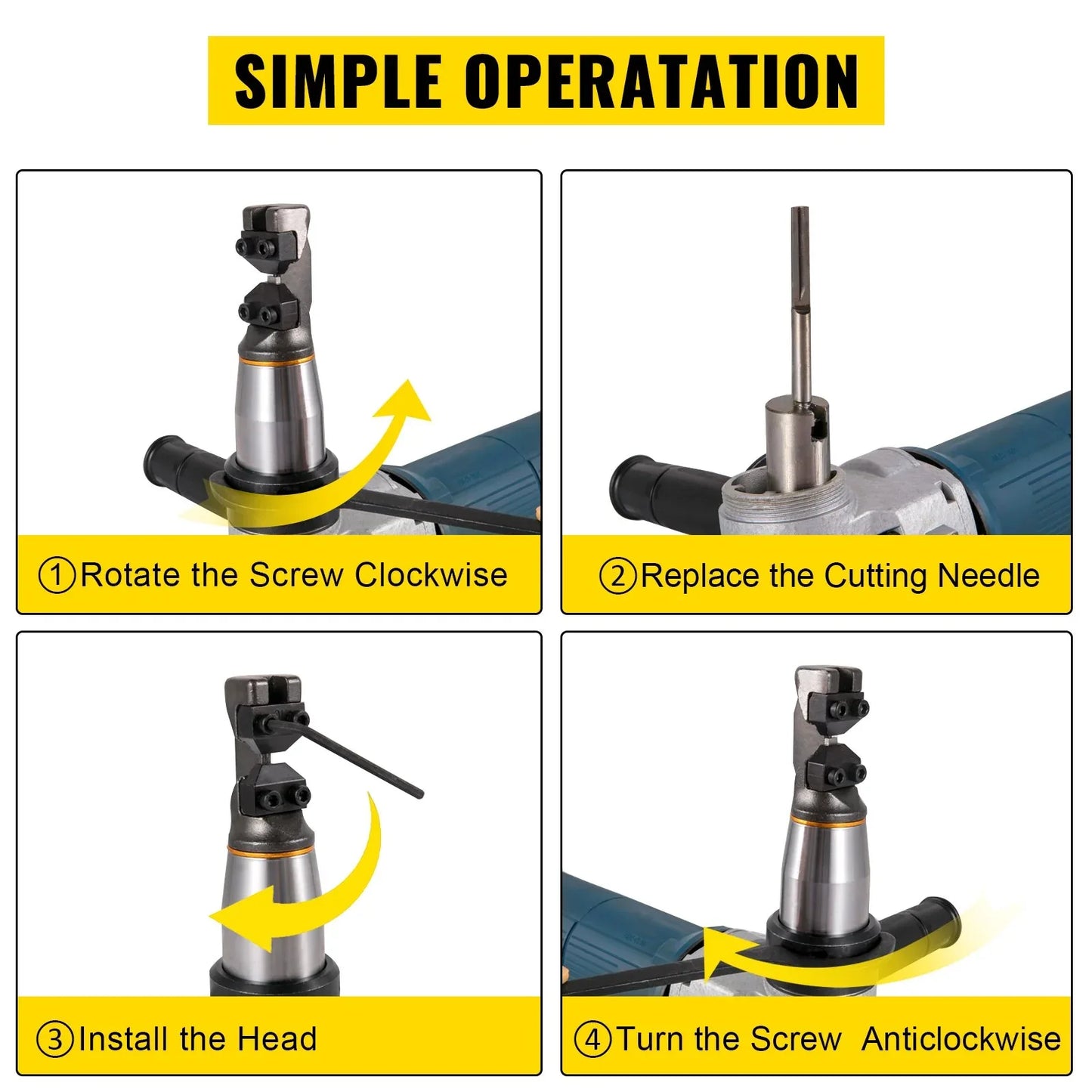 VEVOR Electric Nibbler 4 mm Heavy Duty Metal Sheet Cutter Stainless Steel 625W