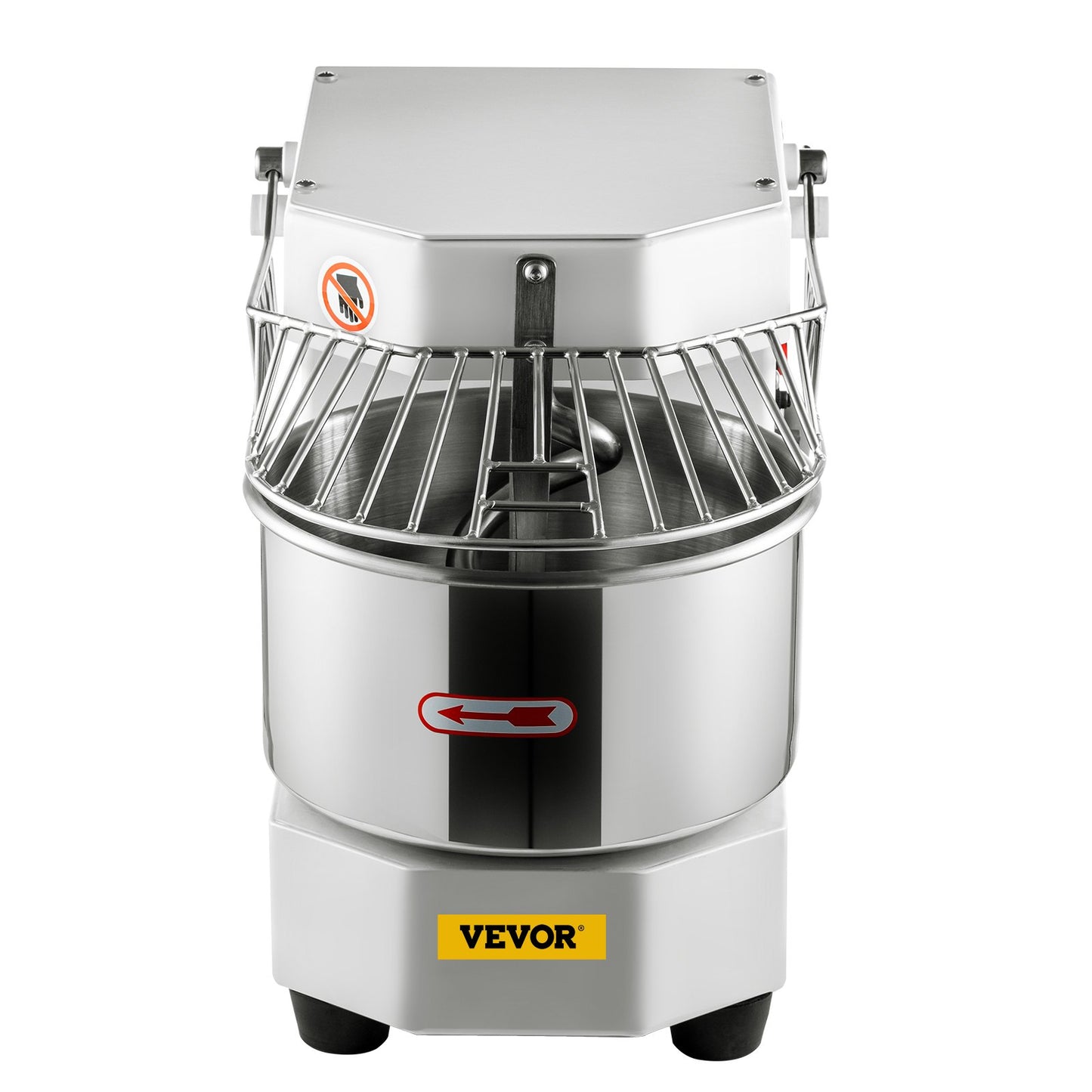 VEVOR Commercial Dough Food Mixer, 8L Large Capacity Stainless Steel Mixer with Bowel, Hook, Shield, Reset Button, 450W Tilt-Head Kitchen Dough Mixers for Cake, Cream, Egg Fluid, Fillings
