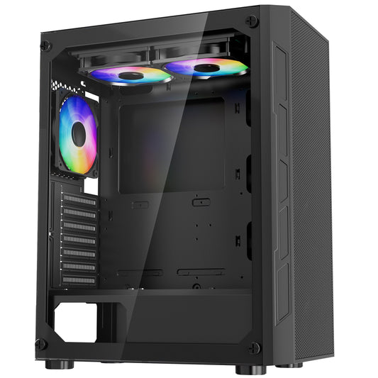 VEVOR Mid-Tower ATX PC Gaming Case Computer Case Box with 3 x 120 mm ARGB Fans