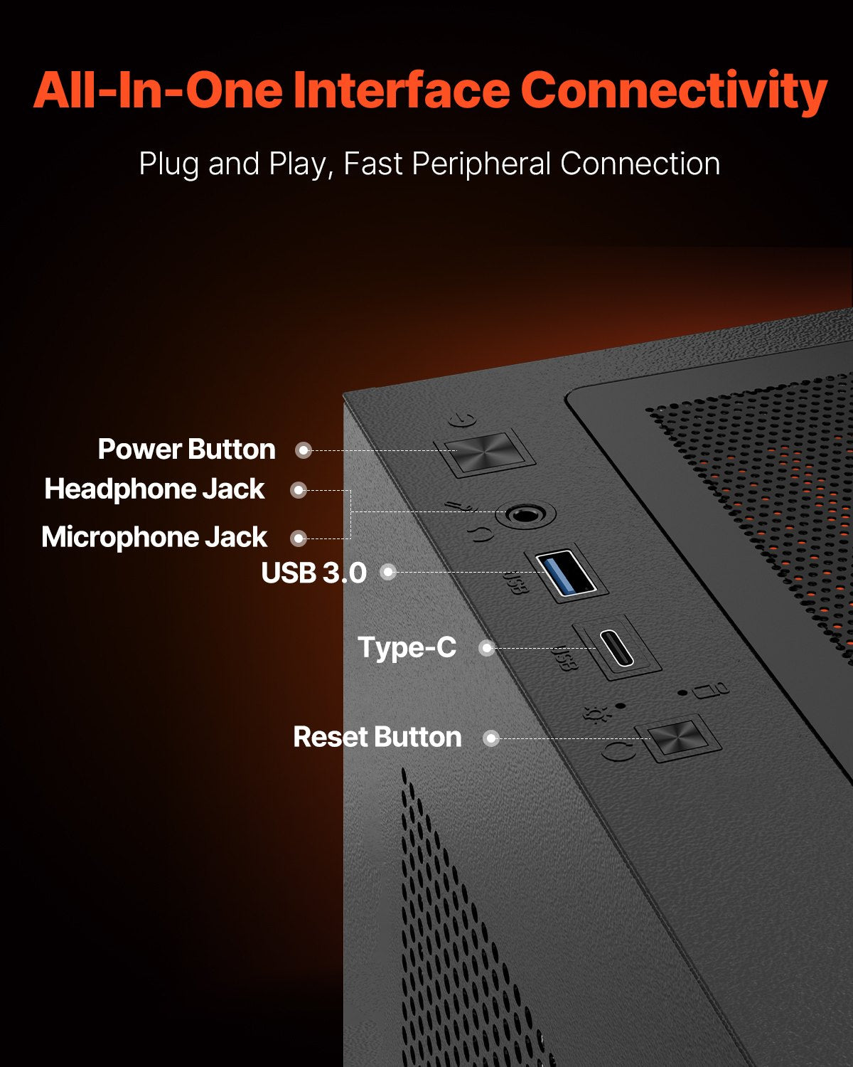 VEVOR Mid-Tower ATX PC Gaming Case Computer Case with 6 x 120 mm PWM ARGB Fans