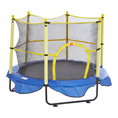 VEVOR 5FT Trampoline for Kids, 60" Indoor Outdoor Trampoline with Safety Enclosure Net, Basketball Hoop and Ocean Balls, Mini Toddler Recreational Trampoline Birthday Gifts for 3+ Years Kids