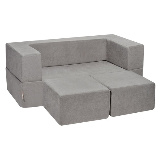 VEVOR Modular Kids Play Couch 4Pcs DIY Creative Child Sectional Sofa Dark Grey