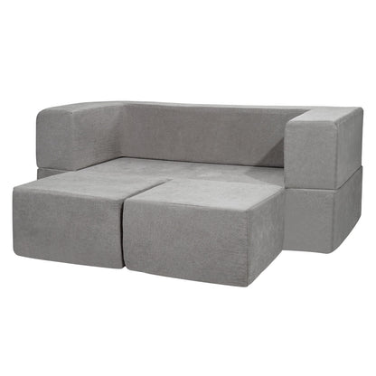 VEVOR Modular Kids Play Couch 4Pcs DIY Creative Child Sectional Sofa Dark Grey