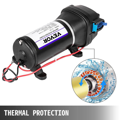 VEVOR Water Pressure Diaphragm Pump, 12V FL-40 High Pressure Diaphragm Water Pump, 40PSI Automatic Self Priming Water Pump, 17L/MIN Misting Booster Sprayer Diaphragm Pump for Caravan Boat RV Garden - Mekamart Australia