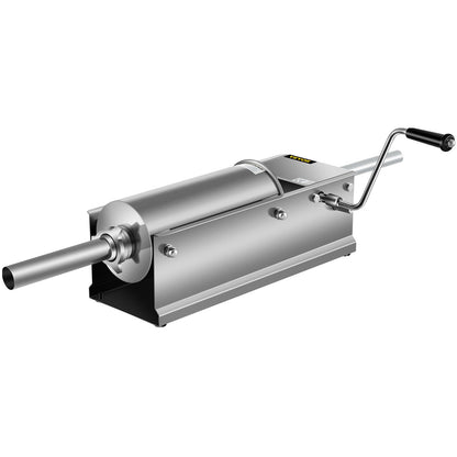 VEVOR Manual Sausage Stuffer, 5 L / 11 LBS Horizontal Sausage Machine, Dual-Speed Meat Stuffer, Made of Food-Grade 304 Stainless Steel, Includes 5 Stuffing Tubes, for Home Kitchen Restaurant Commercia