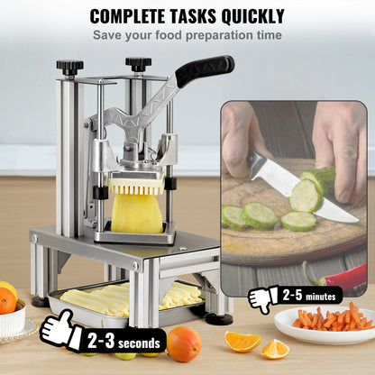 VEVOR Commercial Vegetable Dicer Vegetable Chopper 4 Blades French Fry Cutter