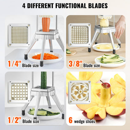VEVOR Commercial Chopper Commercial Vegetable Chopper with 4 Blades Fruits Dicer