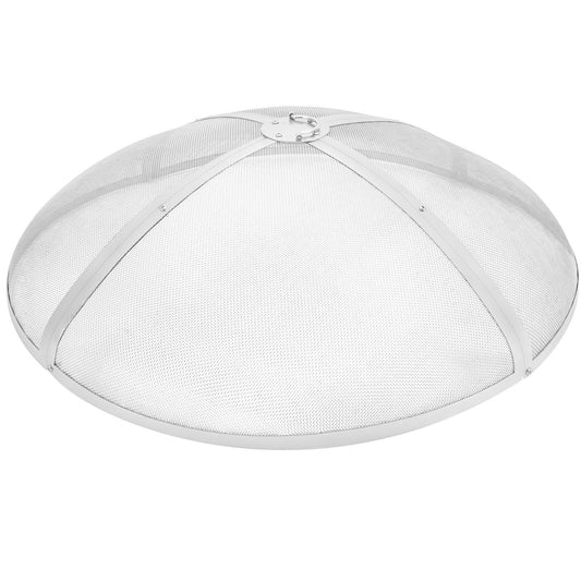 VEVOR Fire Pit Spark Screen Round 36", Reinforced Heavy Duty Steel Metal Cover, Outdoor Firepit Lid, Easy-Opening Top Screen Covers Round with Ring Handle for Outdoor Patio Fire Pits Backyard