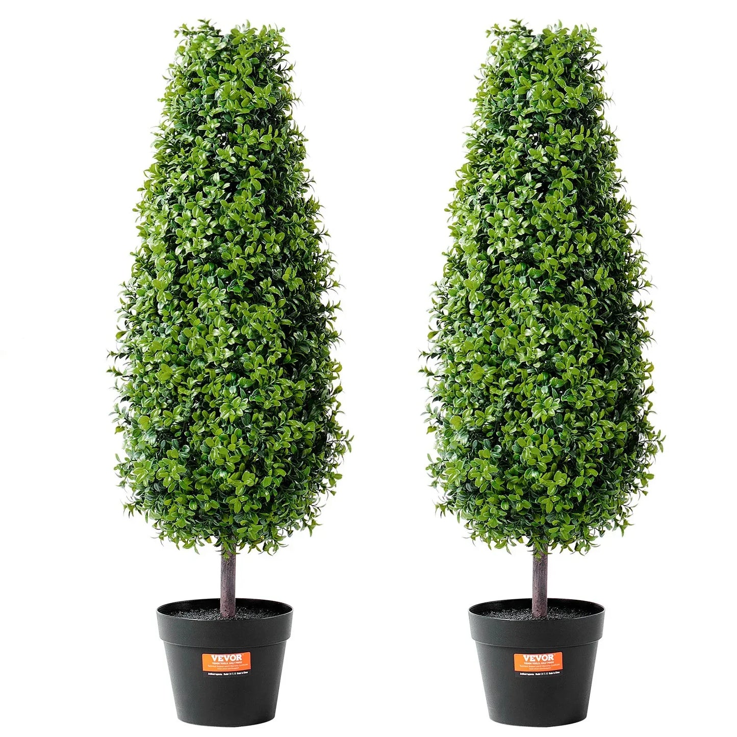 VEVOR 2 Pack 91.4cm Artificial Boxwood Topiary Tree Faux Plant UV Decor In/Outdoor