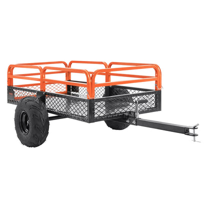 VEVOR Heavy Duty Steel ATV Dump Trailer, 1500-Pound Load Capacity 15 Cubic Feet, Tow Behind Dump Cart Garden Trailer, with Removable Sides and 2 Tires, for Mowers, Tractors, ATV, UTV