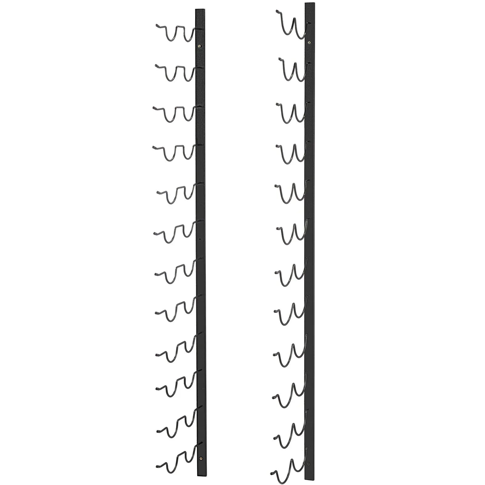 VEVOR Wall Mounted Wine Rack, 12x2 Bottles Wine Holder Towel Rack, Black Steel Vertical Wine Rack, Modern Decorative Wall Mounted Wine Bottle Holder, Forward Design Simple Storage Wall Rack 48x11x1 In - Mekamart Australia