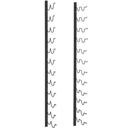 VEVOR Wall Mounted Wine Rack, 12x2 Bottles Wine Holder Towel Rack, Black Steel Vertical Wine Rack, Modern Decorative Wall Mounted Wine Bottle Holder, Forward Design Simple Storage Wall Rack 48x11x1 In - Mekamart Australia