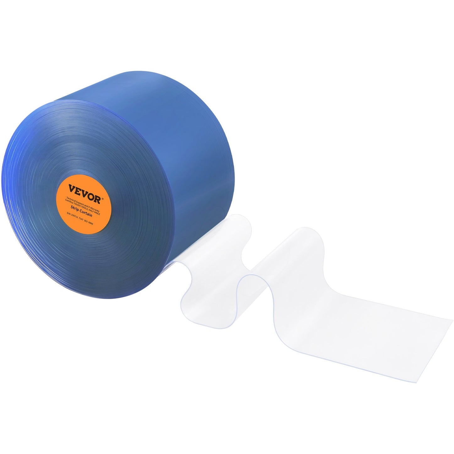 VEVOR Strip Curtain, 2500 cm L x 30.5 cm W x 3 mm Thickness, Clear PVC Smooth Curtain Strip Door Bulk Roll, Plastic Door Strips for Doorways of Supermarket, Garage, Warehouse, Barn, Pet Animal House