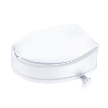 VEVOR Raised Toilet Seat, 100 mm Height Raised, 136 kg Weight Capacity, Universal Toilet Seat Riser, Screw Rod Locking, with Toilet Seat, for Elderly, Handicap, Patient, Pregnant, Medical