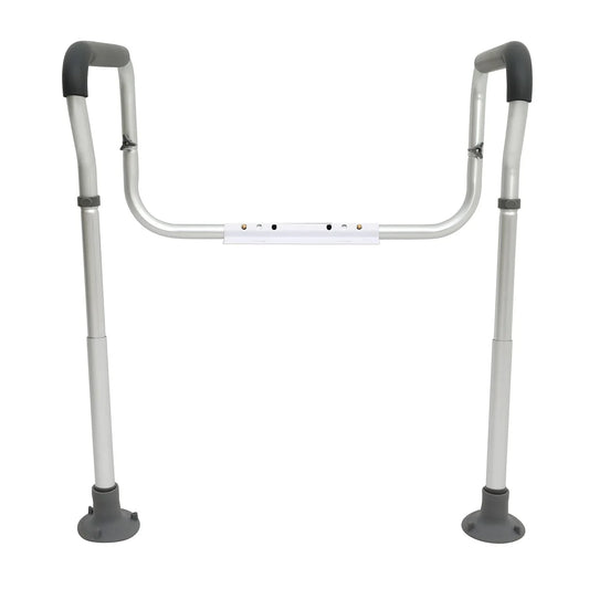VEVOR Toilet Safety Rail, Bathroom Toilet Seat Frame, Adjustable Width & Height Fit Most Toilets, Supports 136 kg, Toilet Handles Grab Bars with Padded Armrests for Handicap, Disabled, Seniors