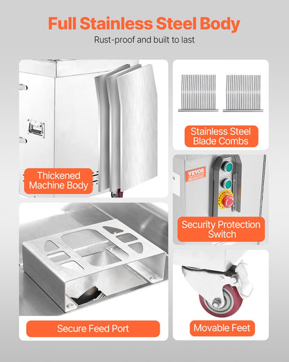 VEVOR Electric Meat Cutter Machine 1100W Commercial Meat Slicer Cutting Machine