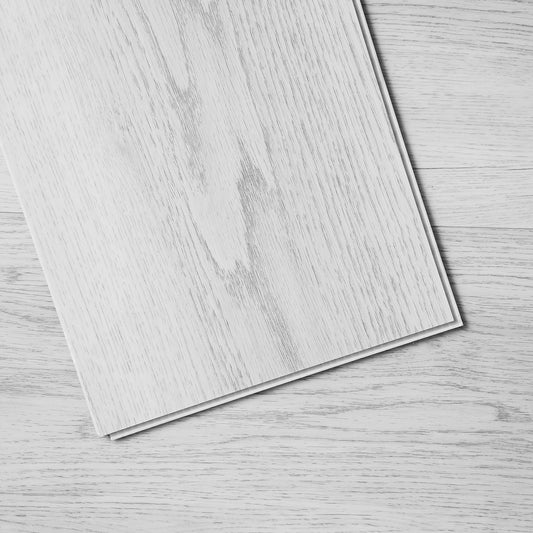 VEVOR Interlocking Vinyl Floor Tiles 48 x 7.3 inch, 10 Tiles 5.5mm Thick Snap Together, Light Gray Wood Grain DIY Flooring for Kitchen, Dining Room, Bedrooms & Bathrooms, Easy for Home Decor