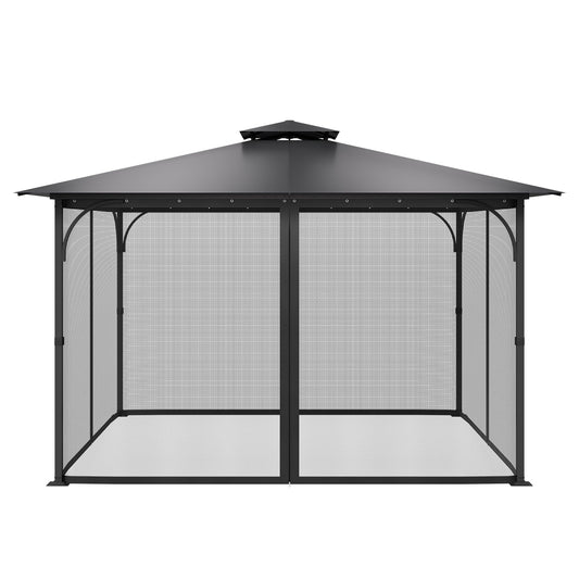 VEVOR Gazebo Netting Replacement, Fit Most 12 x 12 x 7.5 FT Gazebo Curtain, Outdoor Garden Net, 4-Panel Sidewall Mesh Net, Patio Midge Netting with Double Zipper, Canopy Screen (Netting Only)