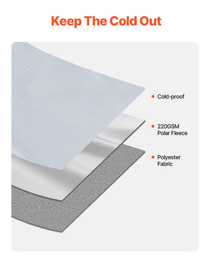 VEVOR Camping Blanket 2 m x 1.5 m Wearable Warm Stadium Blanket Light Grey.