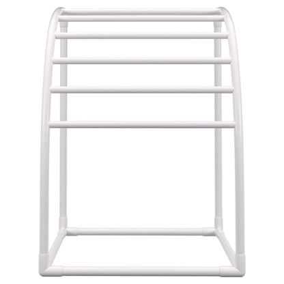 VEVOR Outdoor Towel Rack Pool Towel Rack 7 Bar Curved White Freestanding Patio
