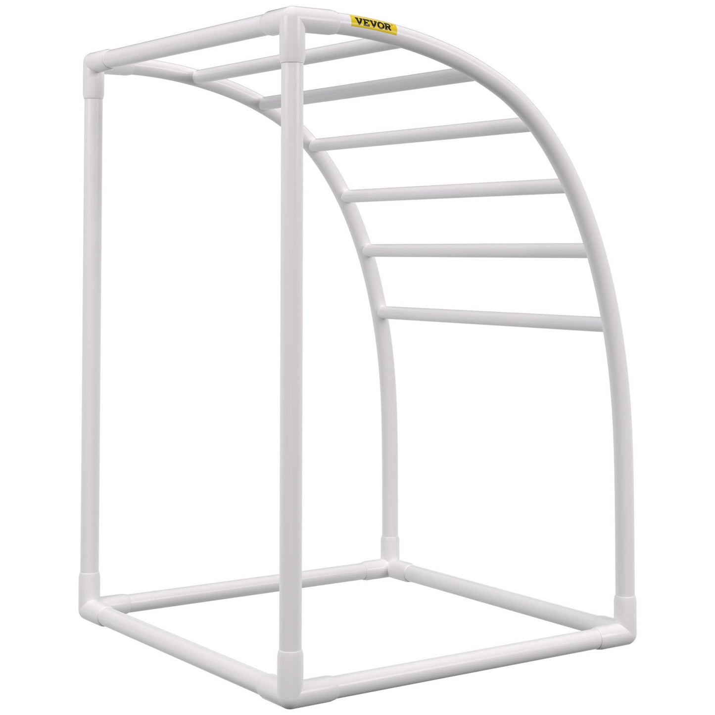 VEVOR Outdoor Towel Rack Pool Towel Rack 7 Bar Curved White Freestanding Patio