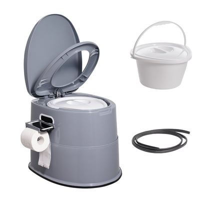 VEVOR Portable Toilet for Camping, Porta Potty with 5L Detachable Inner Bucket & Removable Paper Holder, Commode with Dual Lids, Travel Toilet for Adults Kids Outdoor Camping Car Long Road Trips