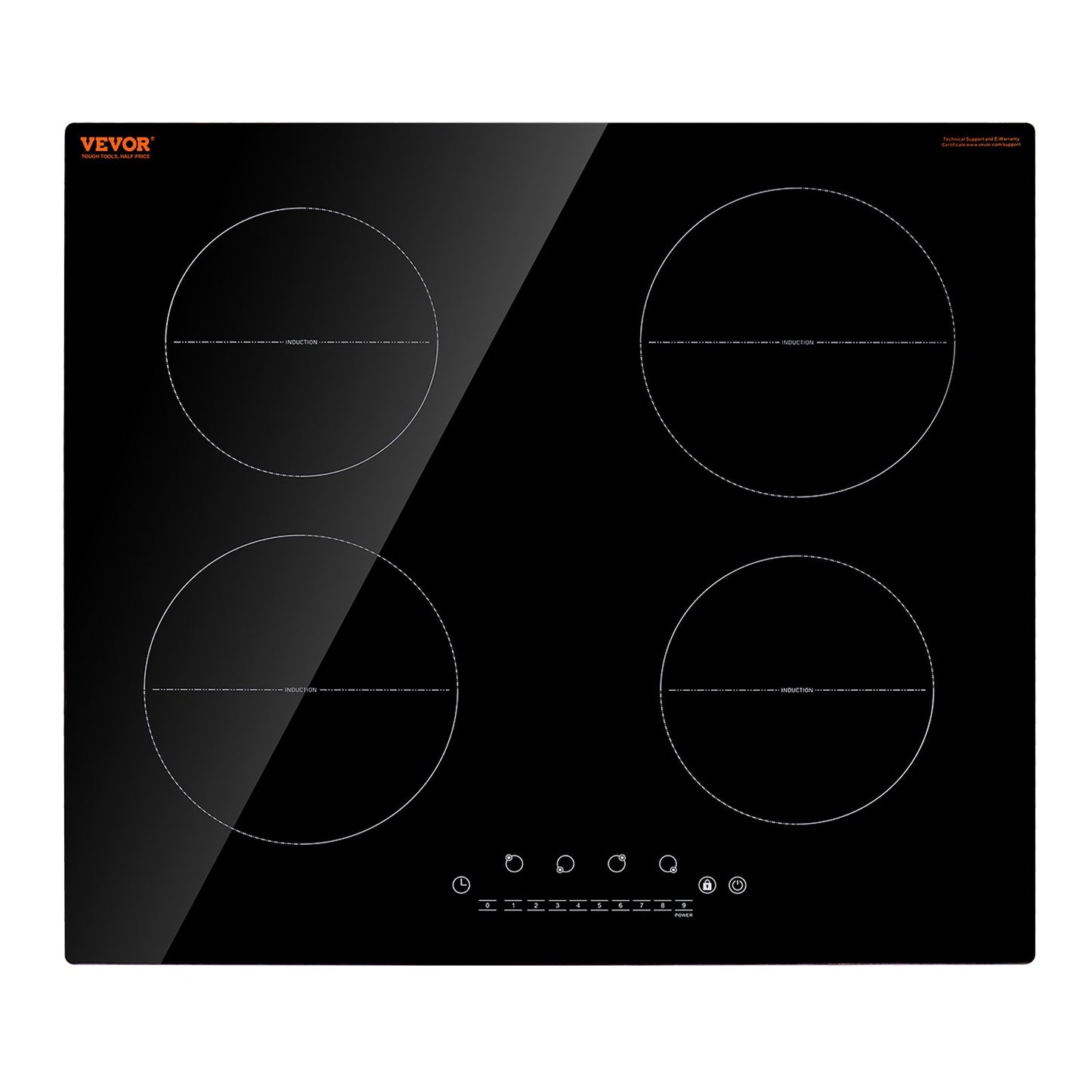 VEVOR 6000W 4 Burner Induction Cooktop Electric Countertop Burner Touch Control